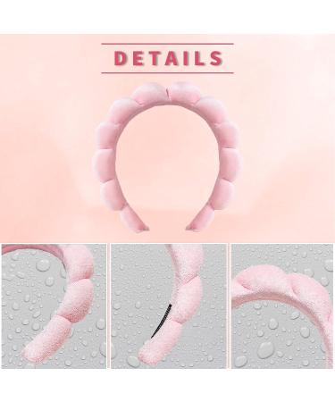 Ycfish Spa Headband for Women - Soft Skincare Makeup Headband | Pink Non-Slip Bubble Headband - Buy Online on GoSupps.com