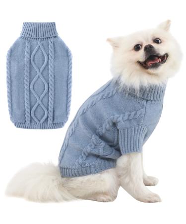 Dog sweater Small dogs pet cat dog sweater dog sweater winter puppies clothing turtleneck warm cat knitting sweater fleece pet pet pet coat haze blue xxl xxl hazeblau
