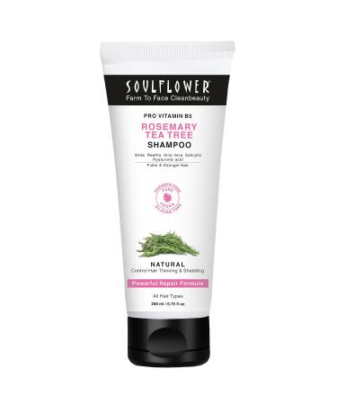 Soulflower Rosemary Shampoo for Hair Growth Anti Hair Fall Stronger Shiny & Long Hair Healthy Scalp with Tea Tree Pro Vitamin B5 6.77 fl oz