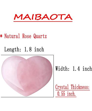 Rose Quartz Heart Crystal 45mm - Natural Reiki Healing Stone for Anxiety Relief, Meditation, and Energy Balancing - Buy Online on GoSupps.com