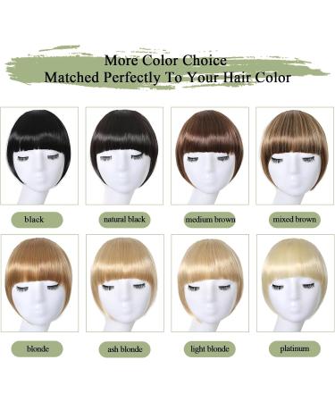 Bangs Hair Clip Synthetic Bang Hair Fringe Clip in Bangs Fake Blunt Brown Hair Bangs Hair Extension Heat Resistant Hairpieces for Women Bangs Clip in Hair(Color:NLH1007-7) - Buy Online on GoSupps.com