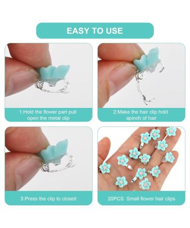 Ouligay Mini Flower Hair Clips - 20 Pack Blue Small Hair Accessories for Women & Brides - Ideal for Weddings - Buy Online on GoSupps.com
