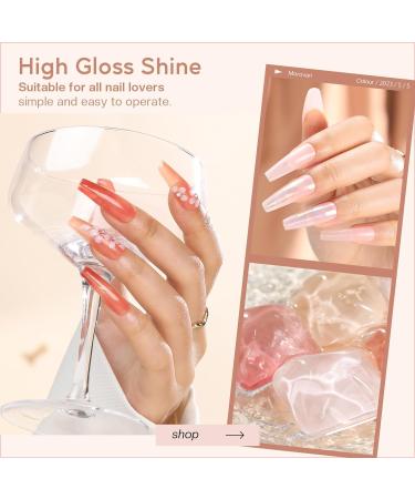 Morovan Jelly Gel Nail Polish Set - 6 Colors UV LED Soak Off - Red Pink Nude & Brown - DIY Manicure Kit for Home & Salon - Buy Online on GoSupps.com