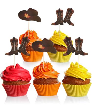 Blulu 60 Pieces Cowboy Hat and Boot Cupcake Toppers Cowboy Cupcake Picks Cowboy Baby Shower Toothpicks Western Birthday Cake Decorations for Western Theme Party Favors Supplies - Buy Online on GoSupps.com