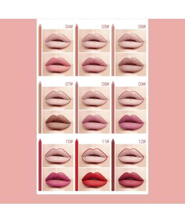 Set of 12 long-lasting waterproof and durable pigmented lip pencils for women and girls - Buy Online on GoSupps.com