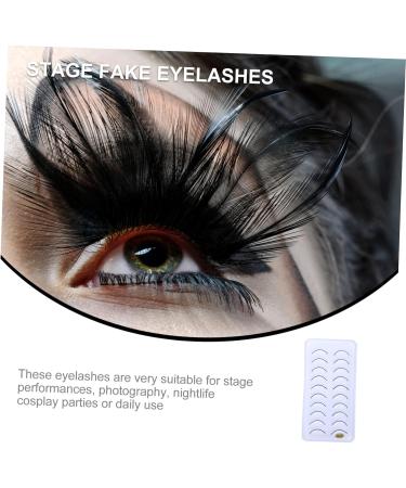 FOMIYES 10Pairs Fake eyelashes Natural Fake Lash dramatic eyelashes carnival makeup supplies masquerade makeup accessories Fake Lashes artificial fiber white fluffy Stickers Miss - Buy Online on GoSupps.com