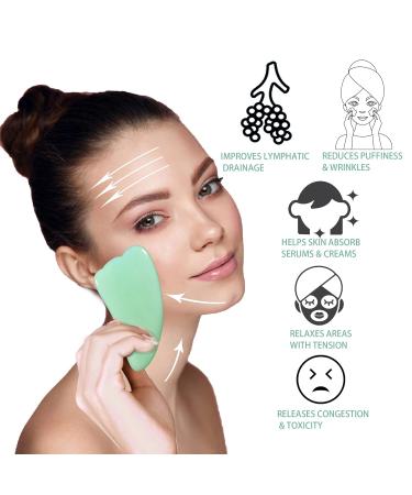 4 Pack Jade Gua Sha Tool Set - Facial and Body Scraping Boards for Acupuncture Therapy and Trigger Point Treatment - Yellow - Buy Online on GoSupps.com
