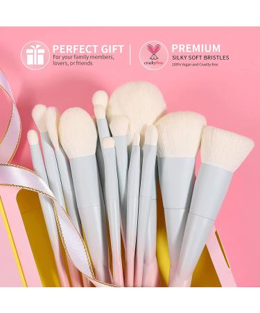 Docolor 14-Piece Pink Makeup Brush Set - Premium Synthetic Kabuki Brushes for Foundation, Blending, Powder, Blush, Concealers, and Eye Shadows - Small Waist Design - Gift Box Included - Buy Online on GoSupps.com