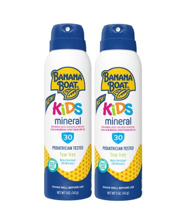 Banana Boat Kids Mineral Sunscreen Spray Broad Spectrum SPF 30 5 Fl Oz (Pack of 2) - Buy Online on GoSupps.com