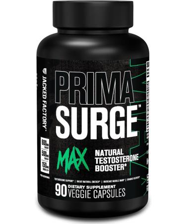 Jacked Factory Testosterone Booster for Men PRIMASURGE - w/Tongkat Ali PrimaVie Ashwagandha (60 Capsules) & Primasurge Max Mens Testosterone Booster (90 Capsules) - Buy Online on GoSupps.com