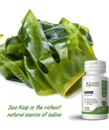 Naturally Natural Sea Kelp Iodine Capsules 520mcg - Pure Vegan Formula | 4 Months Supply - Buy Online on GoSupps.com