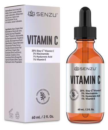 Large 20% Vitamin C Facial Serum with Niacinamide Hyaluronic Acid & Vitamin E Anti Aging Serum To Reduce Fine Lines and Wrinkles (60ml / 2oz)