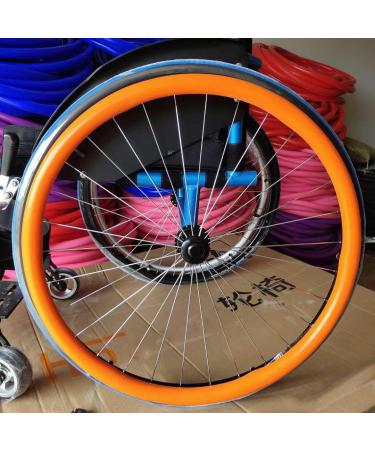 1 Pair Wheelchair Push Rim Covers(1pair) 24 inch / 22inch Silicone Hand Push Cover Rear Wheel Push Ring Protective Cover Improve Grip and Traction-K-24inch K 24inch