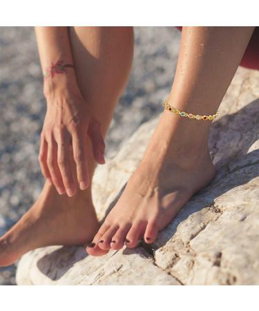 Jeroot Magnetic Foot Chain for Women - 3500 Gauss Therapy for Foot Pain Relief & Swelling - Adjustable Gold Design (27cm) - Buy Online on GoSupps.com