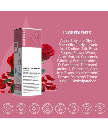 3 Pack Rose Hyaluronic Acid Serum - Moisturizing Anti-Wrinkle Face Care (1FL.OZ) | International Shipping - Buy Online on GoSupps.com