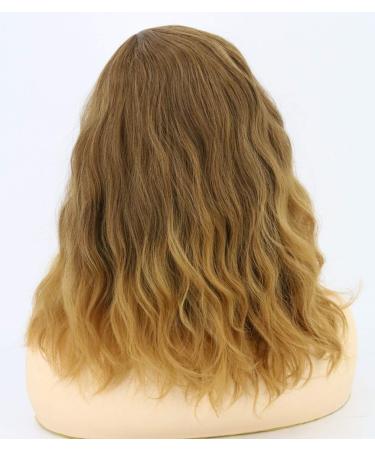 Topcosplay Women's Brown Curly Medium Length Wig | Heat-Resistant Synthetic Fiber | Realistic Wavy Cosplay Hair - Buy Online on GoSupps.com