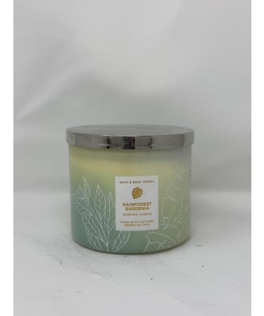 Rainforest Gardenia 3 Wick Candle 14.5 oz / 411 g Made with Natural Essential Oil