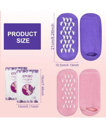 2 Pair Silicone Moisturising Socks Gel Socks for Repair Softening Reusable SPA Foot Care Socks Cracked Feet for Helps Repair Dry Cracked Skins and Softens Feet with 2 Lavender Foot Masks - Buy Online on GoSupps.com