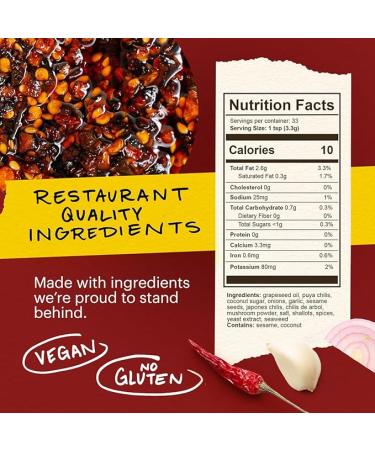 Momofuku Chili Crunch by David Chang 5.3 oz (Pack of 2) Gourmet Spicy Chili Crisp with Crunchy Shallots and Garlic Spicy Chili Oil for Cooking as Sauce or Topping - Buy Online on GoSupps.com