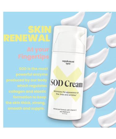 Superoxide Dismutase SOD Anti Aging Cream - Repair Fine Lines & Wrinkles, 3.4 oz Face Moisturizer for Firmer & Smoother Skin - Younger Looking Results - Buy Online on GoSupps.com