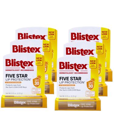 Blistex Five Star Lip Protection.15 Ounce (Pack of 6)