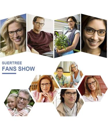 Suertree Feather Hinge Reading Glasses (3 Pack) - 1.5x Visual Aid for Men & Women | Premium Optical Glasses - Buy Online on GoSupps.com