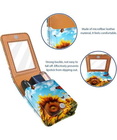 Travel Lipstick Organizer Case | Portable Makeup Bag with Mirror | Flower Butterflies Design | International Shipping Available - Buy Online on GoSupps.com