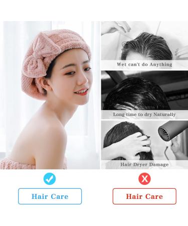 Unaone Microfiber Hair Towel Set - Fast Drying Hair Turbans for Long Hair | Soft & Absorbent - Khaki & Pink - Buy Online on GoSupps.com