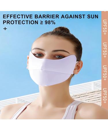 Kixolazr UV Protection Masque - Breathable UV Protection Ice Silk Face Masque - Reusable Sun Shield Face for Women 3D Eye Protection for Fishing Hiking Cycling Purple - Buy Online on GoSupps.com