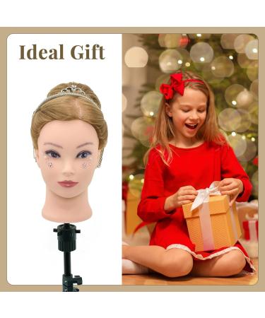 Buy Neverland 71cm Frisierkopf - 80% Real Hair Training Head for Hairdressers | Blonde DIY Hair Set with Holder - Buy Online on GoSupps.com