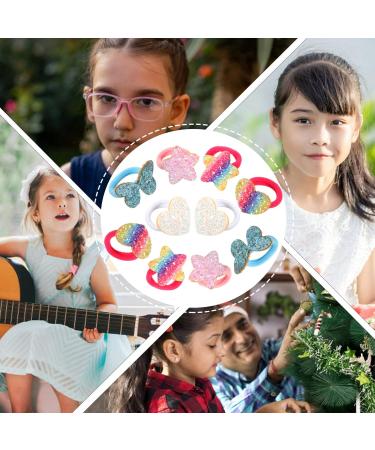 Holibanna 5 Pairs girls' sequin rubber band hair ties for children hair ropes girl elastic hair tie sparkle hair ties glitter star hair ties kids hair ties Holder High elasticity baby fabric - Buy Online on GoSupps.com