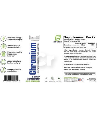 Liquid Ionic Chromium - 96 Day Supply for Blood Sugar Balance & Graceful Aging in Adults - Buy Online on GoSupps.com