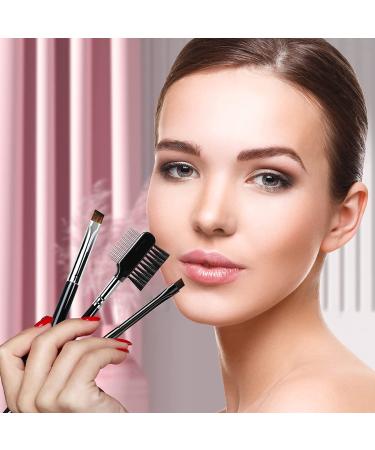 BLEGGEIT Pro Eyebrow Brush and Comb Set Steel Brow Brush, Metal Eyelash Brush, Spoolie Brush, and Angled Brow Brush for Precision Application and Defining Shape (1 PC) - Buy Online on GoSupps.com