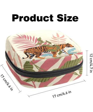Menstruation Pad Bag with Zipper | Tropical Forest Tigers | Stylish & Practical Women's Napkin & Tampon Storage - Buy Online on GoSupps.com