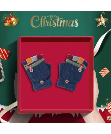 Kids Knitted Mittens | Dark Blue | Autumn & Winter Warm Gloves | Ages 3-6 - Buy Online on GoSupps.com