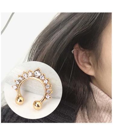 Boho Crystal Ear Cuff Earrings Gold Cz Pave Conch Ear Cuffs Earrings Rhinestone Hoop Cuff Earrings Non Pierced Earrings Jewelry for Women and Girls