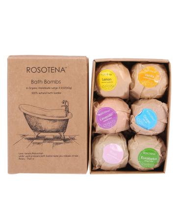 Essential Oil Spa Bombs - Handmade Aromatherapy Bath Bombs for Relaxation & Moisturizing - 6pcs Set - Buy Online on GoSupps.com