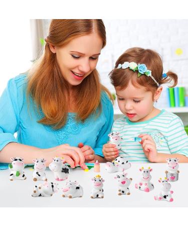 16 Pcs Mini Cow Toys Cute Cow Animals Miniature Resin Figurines Cow Cake Toppers Garden Moss Landscape Ornaments for Cake Decoration Garden Home Theme Party Decor - Buy Online on GoSupps.com