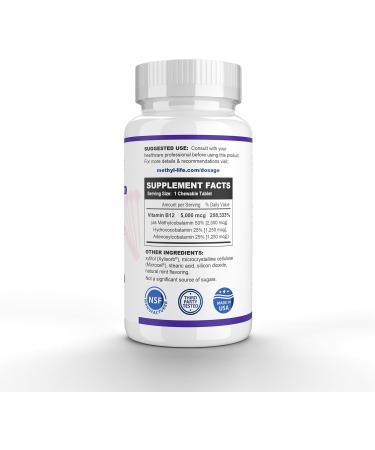 Methyl-Life B12 Complete Professional Strength Active B12 3 Months Supply. Chewables. 2.5 mg Methylcobalamin Methyl 1.25mg Hydroxy B12 and 1.25 mg Adenosylcobalamin - Buy Online on GoSupps.com