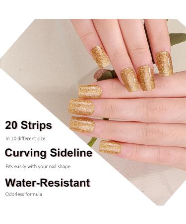 Semi Cured Gel Nail Strips Gel Nail Stickers - 20 Pcs Nail Stickers for Nail Art - Soft Self-Adhesive Gel Nail Wraps Easy Apply & Remove for Salon-Quality Manicure Kit (UV/LED Lamp Required)(BSS-0340) - Buy Online on GoSupps.com