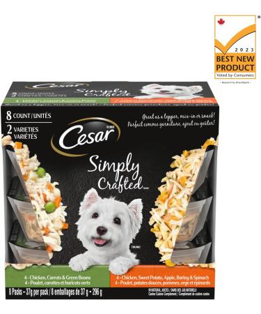 CESAR Simply Crafted Wet Dog Food Chicken Carrots & Green Beans & Wholesome Bowls Wet Dog Food Chicken Carrots Barley & Green Beans - Beef Chicken Carrots & Purple Potato 6x85g Variety Pack - Buy Online on GoSupps.com