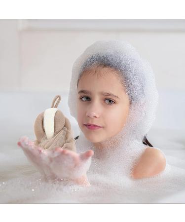 Mens Body Scrubber Stretch Back Sponge 2Pcs - Bath Shower Loofahs for Men & Women | Khaki Bathroom Cleaning Tools - Buy Online on GoSupps.com