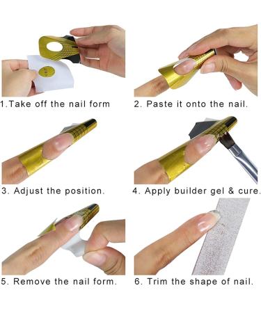 100 Pcs Nail Forms Self Adheisive Paper Nail Form Stickers Sculpting UV Builder Gel Polygel Nail Art Nail Extension Form - Professional Salon & Home Use - Buy Online on GoSupps.com