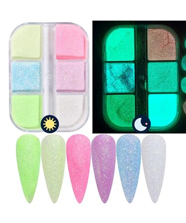 Luminous Nail Powder & Glitter - 12 Colors Sequin Nail Art for Stunning Designs | International Shipping Available - Buy Online on GoSupps.com