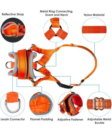 Nasjac Soft Dog Muzzle for Medium & Large Dogs - Adjustable Anti-Bark & Chew Prevention Durable & Comfortable - Orange - Buy Online on GoSupps.com