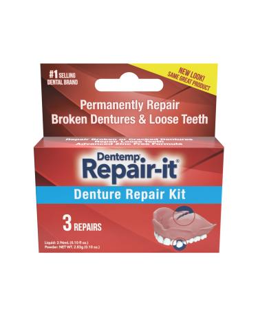 Dentemp Repair Kit - Repair-It Advanced Formula Denture Repair Kit - Denture Repair Kit Repairs Broken Dentures - Denture Repair to Mend Cracks & Replace Loose Teeth 1