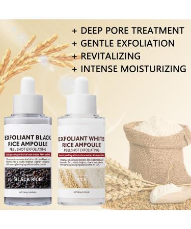 2PCS Peel Shot Glow Rice Ampoule Duo Rice Exfoliating Ampoule Set Black and White Rice Exfoliant Rice Ampoule Duo Exfoliating Solution Gentle Peel + Pore Minimizing & Deep Hydration for All Types - Buy Online on GoSupps.com