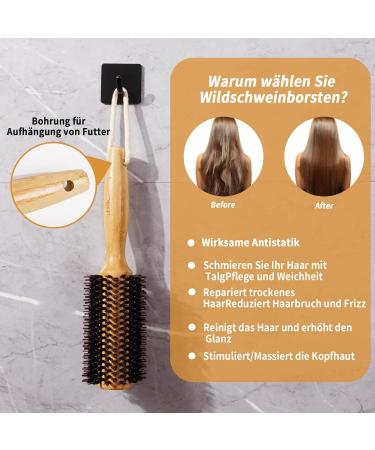 Vista Round Hair Brush - Large Bamboo - Buy Online on GoSupps.com