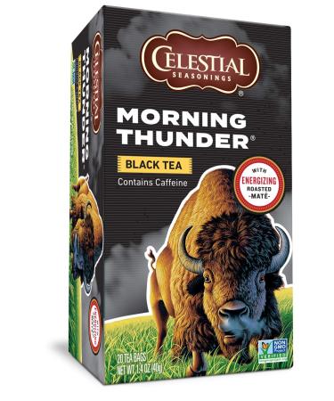 Celestial Seasonings Black Tea, Morning Thunder, 20 Count (Pack of 6)