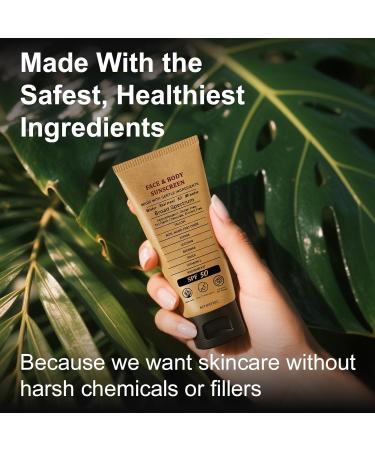 Beef Tallow Sunscreen SPF 50 - Grass Fed Beef Tallow Non-Nano Zinc Oxide Sunblock Water Resistant Clean Non-greasy Formula for Face and Body 3 Oz - Buy Online on GoSupps.com